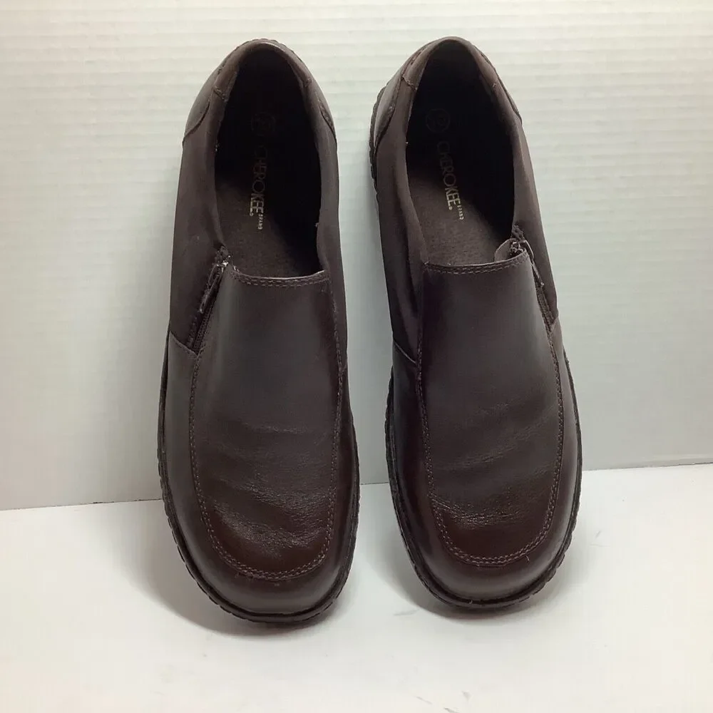 Cherokee Brand Men Size 10 Shoes Brown Leather upper Slip On Casual Loafers
